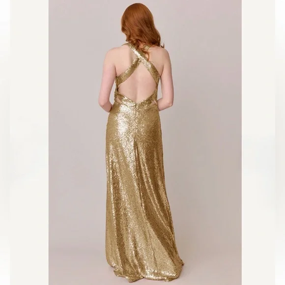 REVELRY Dylan Gold Sequin Dress - Picture 2 of 11